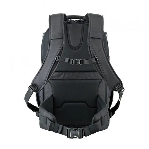 Back view of Pro DSLR Camera Backpack with Anti Theft Design for Mirrorless and Digital Gear, padded straps and ergonomic fit.