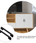 Matte Black Zinc Alloy Cabinet Pulls And Furniture Handles 1 Pair For Wardrobe And Kitchen Cabinets on white cabinet doors