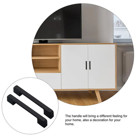 Matte Black Zinc Alloy Cabinet Pulls And Furniture Handles 1 Pair For Wardrobe And Kitchen Cabinets on white cabinet doors