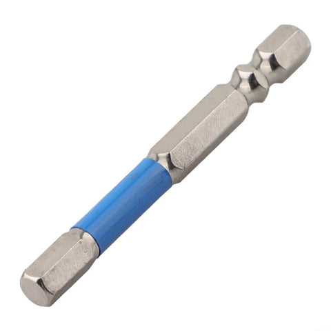 Solid Hex Screwdriver Bits Set With 4 Inch Shank And Color Coded Ferrules For Heavy Duty Drilling Tasks Featuring Magnetic Tips And Durable Alloy Steel Construction In H5 To H8 Sizes blue ferrule bit