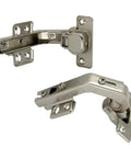 Top Shelf 135 Degree Corner Cabinet Hinges Soft Close Bi Fold Kit with nickel plated steel finish for kitchen cabinets.
