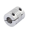 Beefy 6mm To 12mm Shaft Coupling, 30mm Long, 25mm Diameter Aluminum Alloy Stepper Motor Coupler For 3D Printer CNC Machine DIY Encoder, Flexible Joint Connector, 2 Pack, angled view