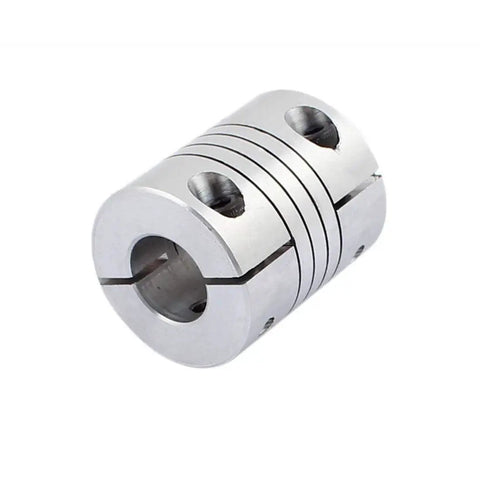 Beefy 6mm To 12mm Shaft Coupling, 30mm Long, 25mm Diameter Aluminum Alloy Stepper Motor Coupler For 3D Printer CNC Machine DIY Encoder, Flexible Joint Connector, 2 Pack, angled view