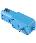 Blue single shaft metal gear motors for robotics with 110 RPM output and high torque, ideal for DIY projects and smart car builds.