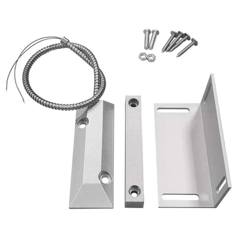 Heavy Duty Wired Alarm Magnetic Contacts Switch Sensor NC With Adjustable Bracket For Garage And Roller Door Ground Surface Mount Zinc Alloy Housing Easy Install Reliable Home Security System Component