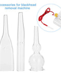 3pc Vacuum Glass Tube Kit for Face Suction Blackhead Removal showing three glass tubes and red power cord