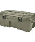 108 Quart Wheeled Storage Trunk With Lockable Latches For Gear Weather Resistant And Airline Approved in hunter green
