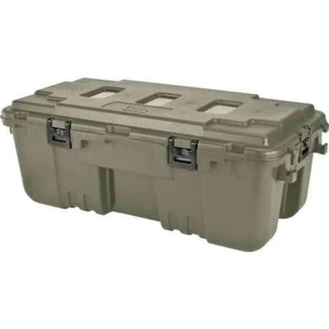 108 Quart Wheeled Storage Trunk With Lockable Latches For Gear Weather Resistant And Airline Approved in hunter green