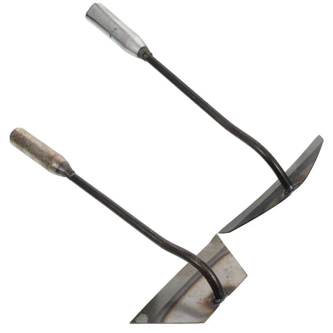 Two Pack Steel Hand Hoe Set For Weeding And Gardening, Manual Garden Tools for loosening soil, multipurpose weeder on white background