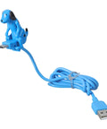 Blue Type C USB Cable For Fast Charging And Data Transfer Up To 480 Mbps Multi Device Charger Cord For Phones And Tablets Nylon Braided Durable Build Dope Dog Motion Design For Everyday Tech Life, blue dog-shaped connector