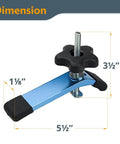 Two Pack T Track Hold Down Clamp Kit With 5-1/2 Inch Length And 1-1/8 Inch Width, Includes T Track Knob Kit With Threaded Knobs And 5/16-18 Bolts