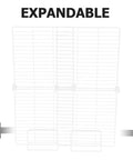 Heavy Duty Adjustable Freezer Dividers For Upright Fridge white wire partition showcasing expandable design with seamless locking clips.