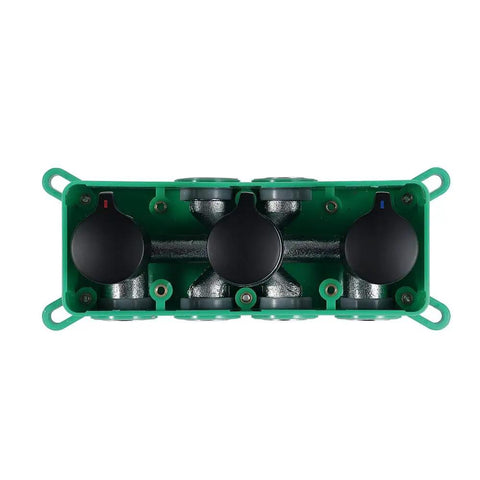 Wall Mounted Shower Valve Kit With Hot And Cold Water Mixer Faucet No Fuss Install Durable Copper Ceramic Spool 304 Stainless Steel Plated Joints Extended Stretch Hose High Precision Casting Corrosion Resistant Bathroom Shower Set, green valve body