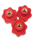 Red Plum Nylon Thumb Nuts 1 To 5 Pack M4 M5 M6 M8 M10 M12 Hand Tighten Clamping Knobs For Furniture DIY Auto And Workshop Projects 6 Star Blind Hole Design