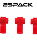 Easy Solderless Wire Quick Splice Connectors For 18 To 22 Gauge Pack Of 25 Red Color Snap Shut No Solder Required