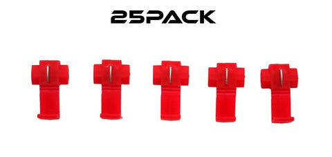 Easy Solderless Wire Quick Splice Connectors For 18 To 22 Gauge Pack Of 25 Red Color Snap Shut No Solder Required