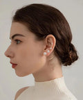 12 Pairs Pearl Stud Earrings Set For Sensitive Ears Hypoallergenic Surgical Steel Round Ball Bead Jewelry With Multiple Sizes For Matching Piercings Everyday Wear Classic Dainty Gift, side view