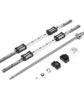 2 Pack HGR20 700mm Linear Guide Rails Kit With RM1605 700mm Ball Screw Nut for CNC Machines, includes rails and bearing supports.