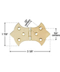Butterfly Hinges Set Of 2 In Brass Finish 3 1/8 X 1 7/8 Inches Decorative Cabinet Door Hinges With Measurements
