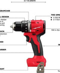 Compact 2-Tool Combo Kit with Brushless Impact Driver and Wrench Boss Gear for Demanding Jobs Epic Shop Essential M18 Cordless System high torque brushless motor drill with variable speed trigger and LED worklight.