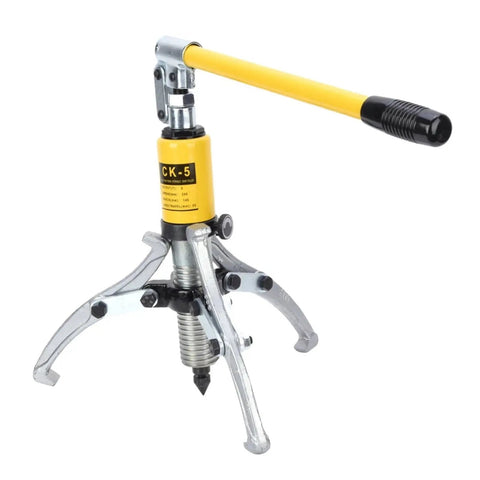 Heavy Duty 5 Ton Hydraulic Gear Puller Separator With 3 Jaws Bearing Hub Removal Tool Kit, yellow handle