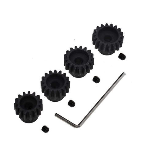 Mod 1 Pinion Gear Set 5mm Shaft Hardened Steel 15T 16T 17T 18T Four Pack For RC Cars Upgrade Rugged CNC Machined Wear Resistant