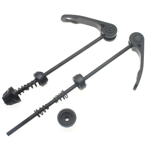 1 Pair No Fuss Front And Rear Quick Release Skewers Set For Mountain Bike Wheels Aluminum Alloy Black Lightweight