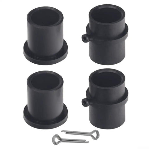 Flange Wheel Bushing Bearing Kit For Lawn Mower Repair Replaces 741-0990B 714-0162 741-0990 shown in black with included pins.