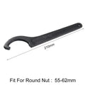 Top Shelf Heavy Duty C Hook Spanner Wrench For ER Collet Chuck Nuts 55 To 62 Mm Forged High Carbon Steel, 210mm long.
