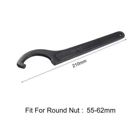 Top Shelf Heavy Duty C Hook Spanner Wrench For ER Collet Chuck Nuts 55 To 62 Mm Forged High Carbon Steel, 210mm long.