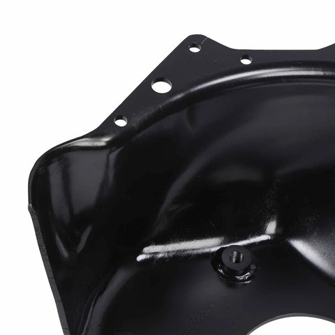 Close-up of lightweight bell housing for SBC transmission, 4.675 inch bearing retainer, part of race-ready drivetrain component.