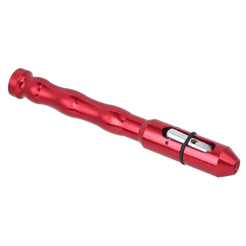 Lightweight Ergonomic Wire Feed Pen For Welding Tasks With Non Slip Grip Handles 0 To 3.2mm gasless arc tool in red with alloy material.