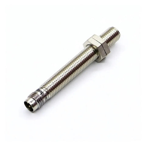 Gold Metal Detector Movement Sensor Switch FRCM08 1.5DN2 Used For Security Access Control And Industrial Projects Ready To Install Durable Metal Body Plug And Play Easy Install Great For Security Systems Industrial Use And Do It Yourself Projects., threaded metal sensor switch with hex nut