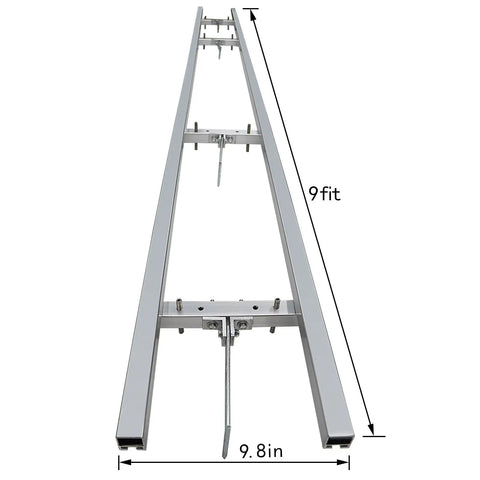 Nine Foot Chainsaw Mill With Aluminum Rail Guide System For Portable Log Milling, 9 ft aluminum rails front view
