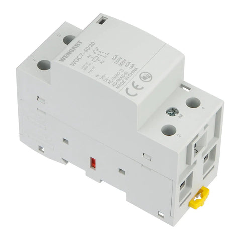 Silent Heavy Duty 40A AC DC Contactor 2 Pole 2NO With 120V Coil, compact design for EV Charger and HVAC applications.