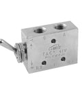 Go-To Silver Tone Air Pneumatic 2 Position 5 Way Toggle Switch Valve TAC2-41V, shown with durable metal knob