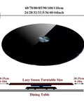 Lazy Susan Turntable Glass Serving Tray For Dining Table 360 Degree Swivel Black Round Rotating Plate In 24 28 Or 32 Inch Sizes