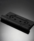 Heavy Duty Silent Flat Door Hinges With Screws Four Inch Thickened Anti Rust Stainless Steel Smooth Close Interior Door Hardware Zero Grind And No Squeak Nonsense black flat door hinge on reflective surface.
