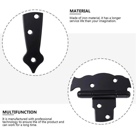 Heavy Duty Black Iron Strap Door Hinges 4 Pack With Eight Pre Positioned Screw Holes Built To Last And Tough As Nails