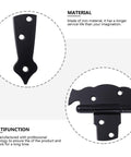 Heavy Duty T Strap Hinges 4 Pack, Black Iron Door Hinges With 8 Screw Holes, Material and Multifunction Illustration