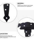 Four Pack Heavy Duty T Format Door Hinges Built Like A Tank For Shed Or Barn Gates showing matte finish and pre-cut bolt locations.