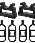 Rugged Bike Repair Stand accessories including two handlebar stabilizers and four silicone straps, essential for secure maintenance.
