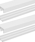 Plastic Sliding Door Track Set For Three Quarters Inch Thick Panels Including Top And Bottom Tracks For Cabinet And Window Applications White Four Feet Long Set Of Two Ideal For Replacing Damaged Slides In Cabinets Or Wardrobes
