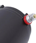 Close-up of Haofy RV leveling hydraulic pump motor on black housing with red gasket and silver bolt.