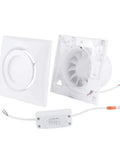 4 Inch Wall Mount Exhaust Fan With Light For Bathroom Kitchen Garage Ultra Quiet 55 CFM Ventilation No Plug Installation