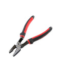 All In One Multitool Sidecut Pliers 8 Inch Stripping Cutting Reaming with red handle and high leverage pivot