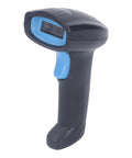 1D Wireless Barcode Scanner with 2.4G USB, reads 1D codes including Code128 EAN13 UPC, shown in handheld position.