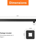 Dimensions of 16 Inch Matte Black Stainless Steel Shower Arm Extension With Flange And Teflon Tape, Rust Resistant Sleek Bathroom Upgrade
