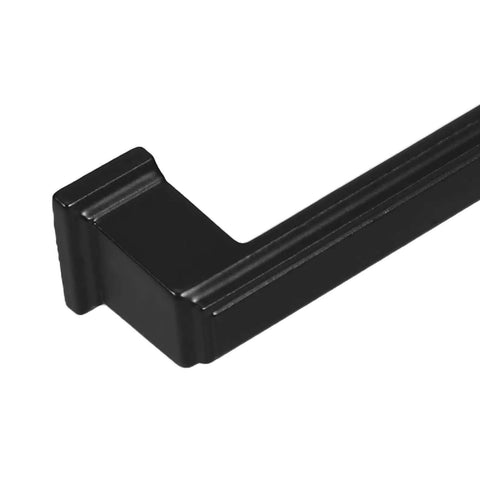 Close-up of Dope Matte Black Aluminum Cabinet Door Handle, sleek modern farmhouse style