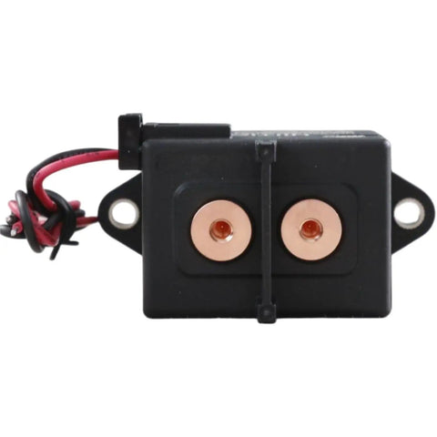Built Like A Tank High Voltage Dc Relay Contactors With Ceramic Seal 60 Amp 1000 Volt Switch For Ev Charging Solar And Wind Applications Featuring Zero Arcs And Ul Certified, black contactor with copper terminals and wires.